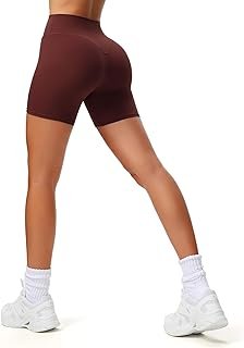 Pantalones cortos de ciclismo Aoxjox para mujer, cintura alta, ejercicio y yoga, 6 pulgadas