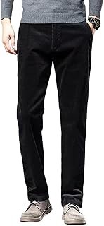 Pantalones de pana GINGTTO para hombre, corte ajustado y tiro medio