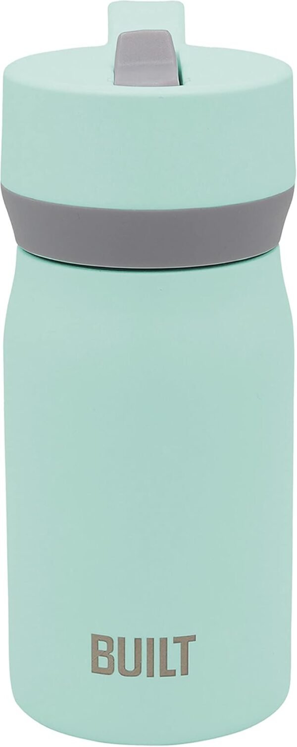 Botella de agua BUILT Cascade de acero inoxidable con aislamiento y tapa con pajita (12 oz)