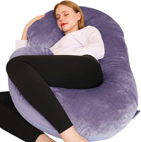 Chilling Home Almohadas de embarazo, almohada de cuerpo completo en forma de C, 55 pulgadas, con funda extraíble.