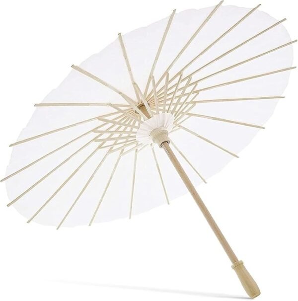 Pack 6 Paraguas Pequeños Papel Blanco, Decoraciones, 12x16in.