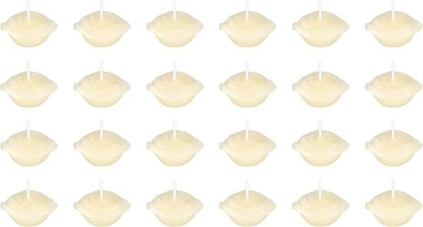 Mega Candles 24 velas flotantes sin perfume con pétalos de rosa y flores de color marfil, 1.5 pulgadas de diámetro, decoraciones para bodas, baby showers y celebraciones.