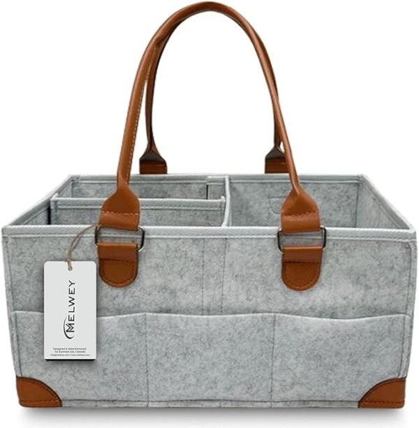 Organizador de Pañales, Cesta de Registro de Bebé, Gris.