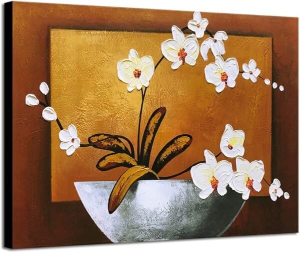 Wieco Art pinturas al óleo de orquídeas, listas para colgar.