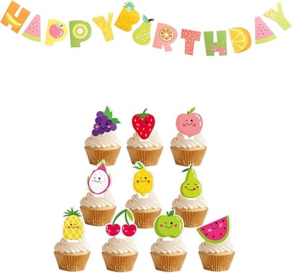 Kit de decoración de fiesta de cumpleaños, temática de frutas, globos de piña y sandía