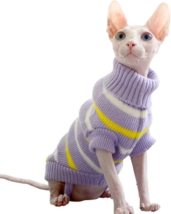 Chaleco para gatos sin pelo Bonaweite, suéter de cuello alto y mono de pijama para Sphynx, XL