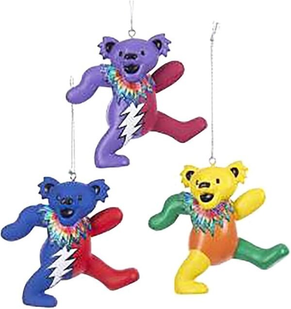Adornos de Navidad Kurt S. Adler Grateful Dead Bear, paquete de 3