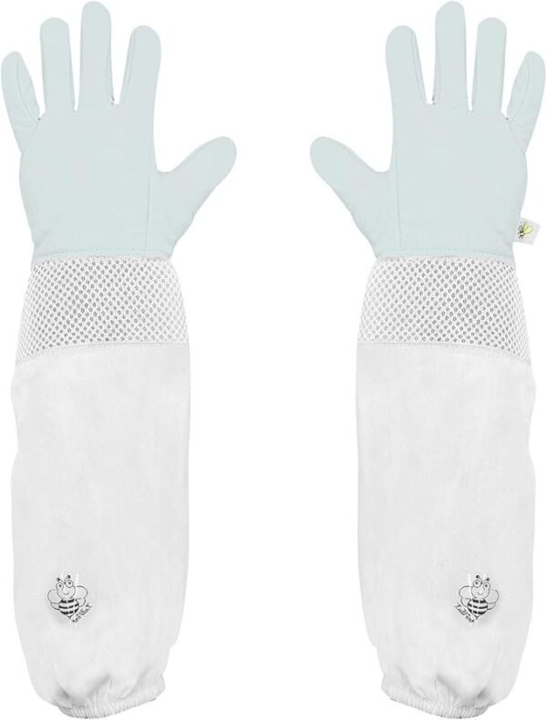 Guantes de apicultura premium para niños Luwint, de piel de cabra con puños ventilados