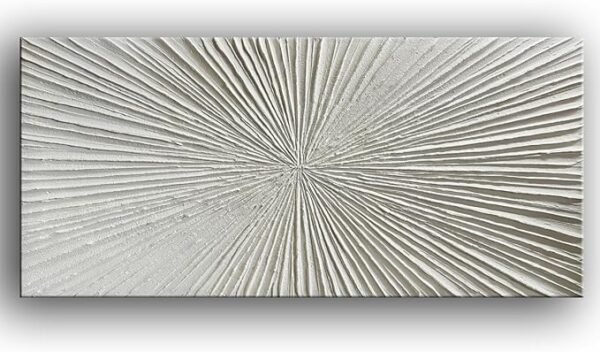 YaSheng Art pintura al óleo abstracta blanca de textura gruesa, 24x48 in.