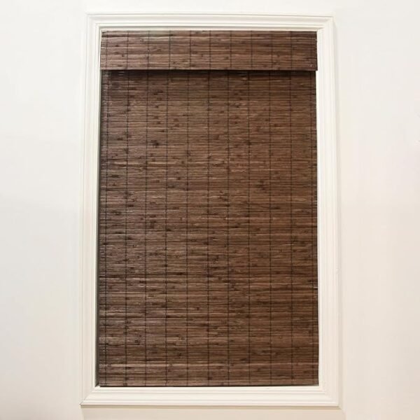Persianas romanas de bambú Radiance, 46"x64", cacao, inalámbricas y fáciles de ajustar