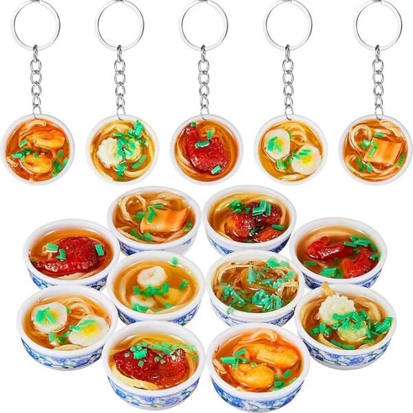 Hicarer 10 Mini llaveros de comida en PVC, simulación creativa, llavero de cocina para muñecas