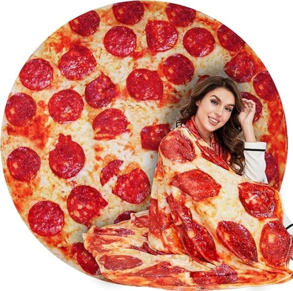 Lhedon Regalos para hombres, manta de pizza tamaño adulto 71 pulgadas, manta de comida de pizza pepperoni para adultos.