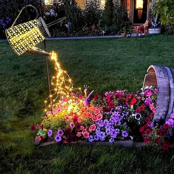 Morestar Regadera solar y decoración de jardín, luces solares impermeables para patio, porche y césped
