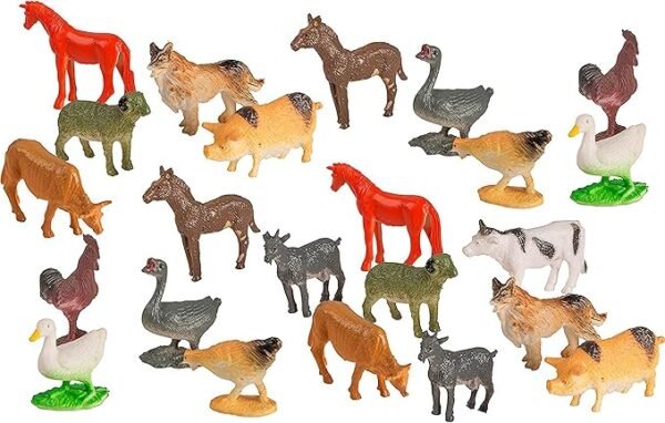 Paquete de 100 Mini animales de granja, juguetes educativos plásticos