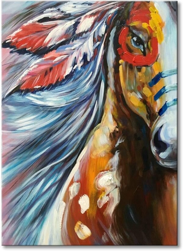 Pintura al óleo de caballo moderna pintada a mano sobre lienzo, arte de pared para decoración