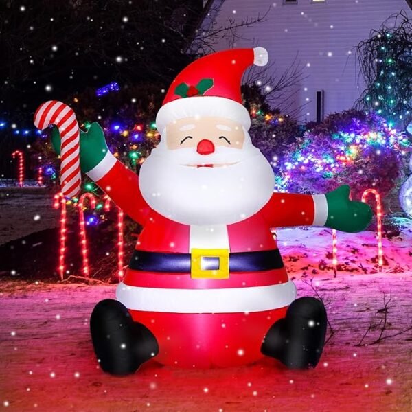 Decoración navideña inflable de Papá Noel con luces LED, 5 pies para patio