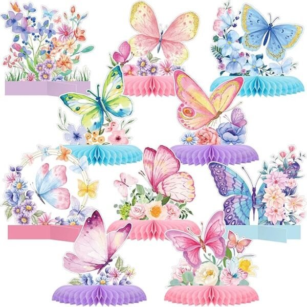Centros de mesa de mariposa para fiestas, 10 piezas, temática primavera