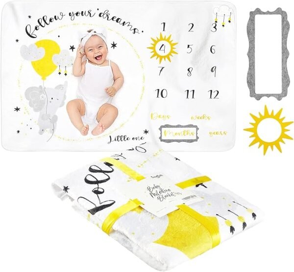 Manta Baby Milestone Personalizada, 60 x 40 pulgadas.