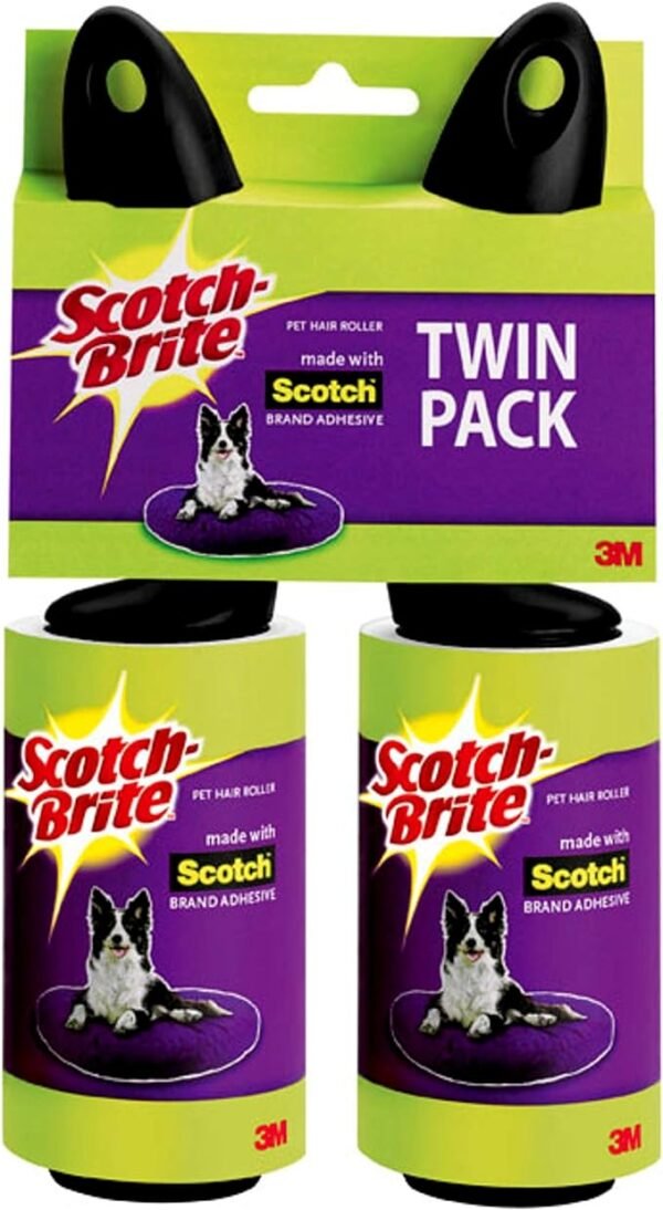 Rodillo Scotch-Brite para pelo de mascotas, paquete de 2 rodillos, 672 hojas, ideal para eliminar pelusa