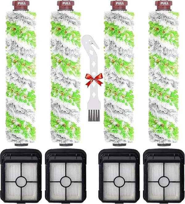 Piezas de repuesto Bissell CrossWave Pet Pro 2306A, 4 rollos de cepillo multisuperficie + 4 filtros de vacío