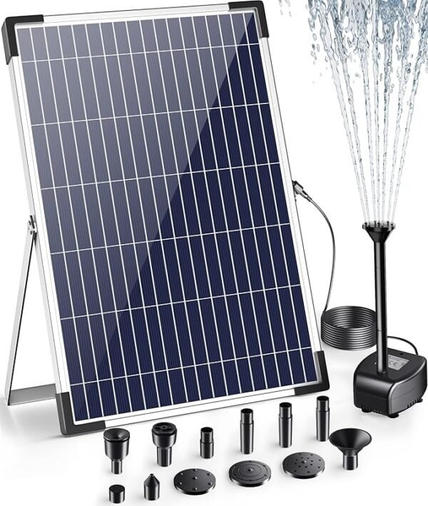 Bomba solar POPOSOAP de 12W, 360 GPH, con 7 estilos de agua para exteriores