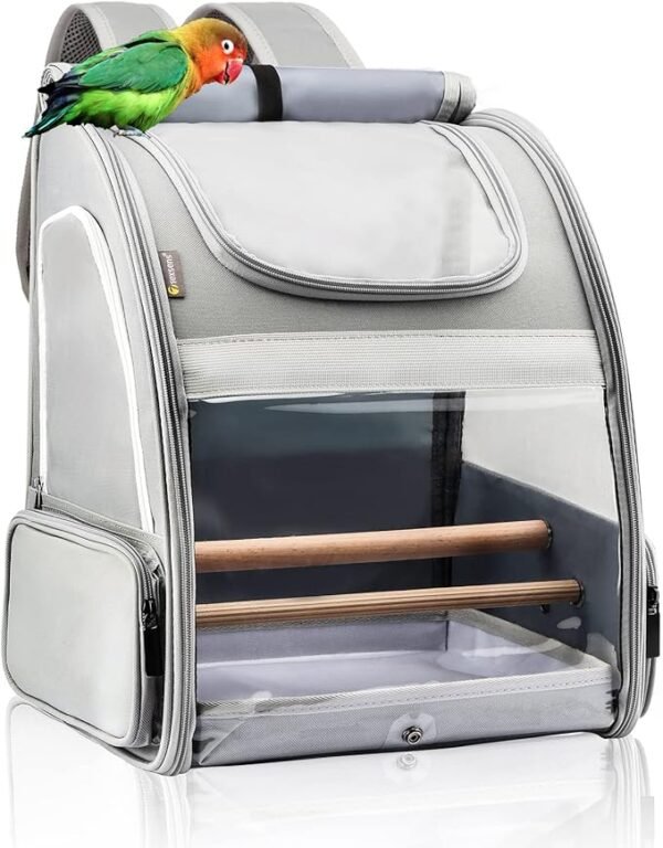 Texsens mochila transportadora para pájaros, jaula de viaje transpirable con perchas, para aves pequeñas