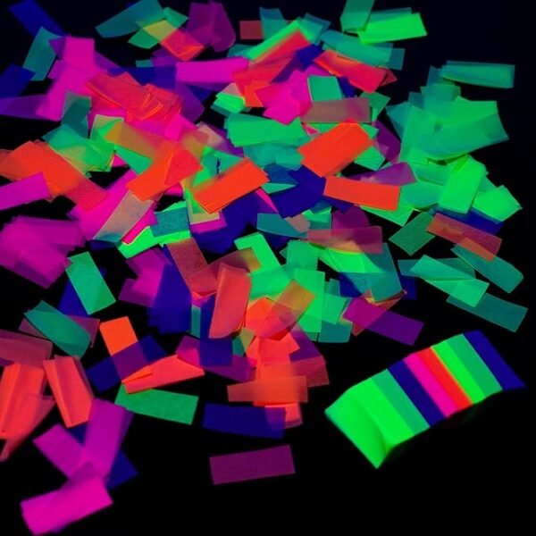 10,000 Pzs Confeti Neón UV, 5 Colores, Decoración Fiesta.