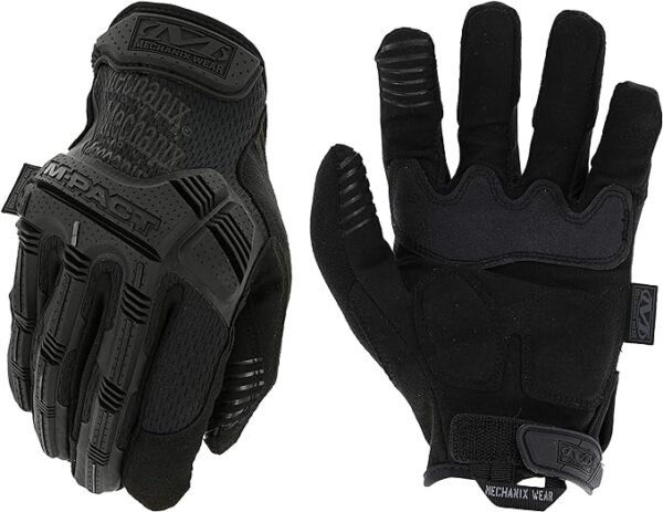 Guantes tácticos Mechanix Wear M-Pact Covert, protección contra impactos y absorción de vibraciones, negro (mediano)